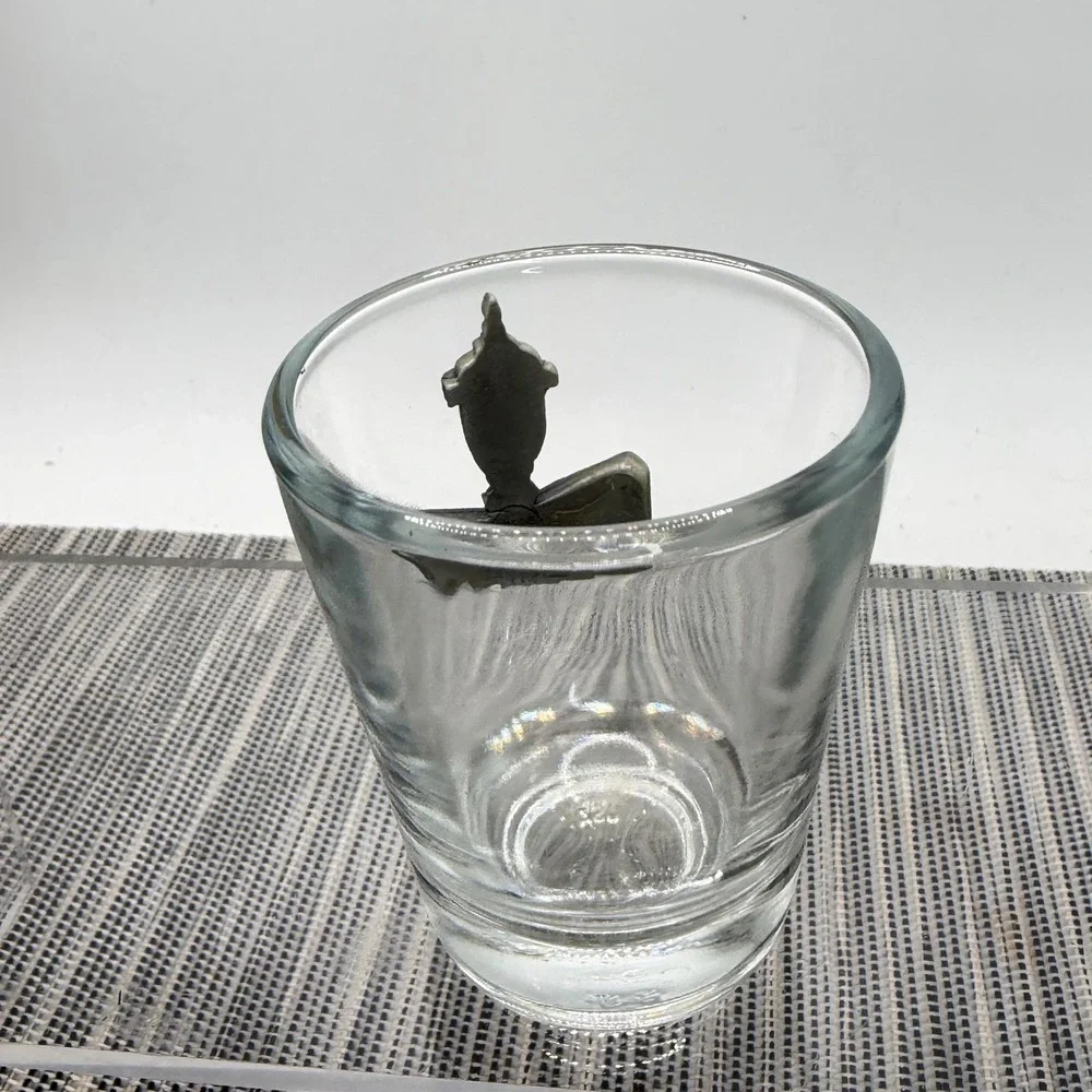 Hershey PA Shot Glass Cocoa Chocolate Ave Street Sign Pewter Emblem Souvenir USA